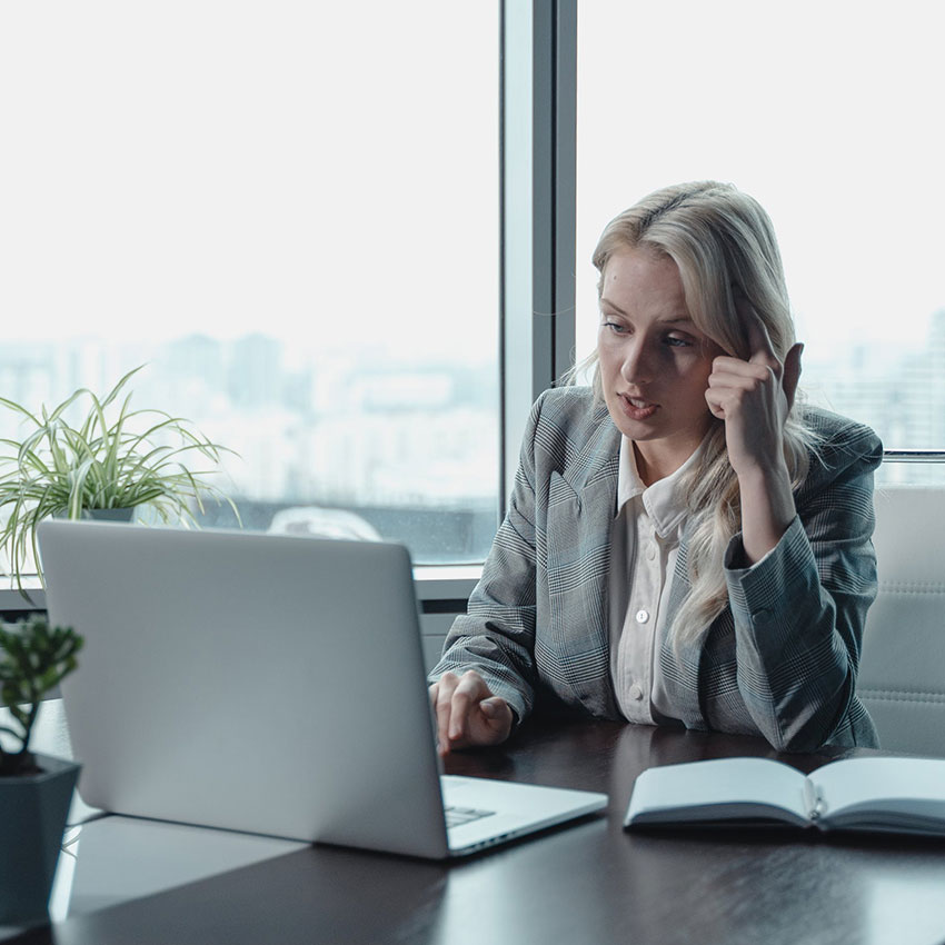 Woman Frustrated with a Computer